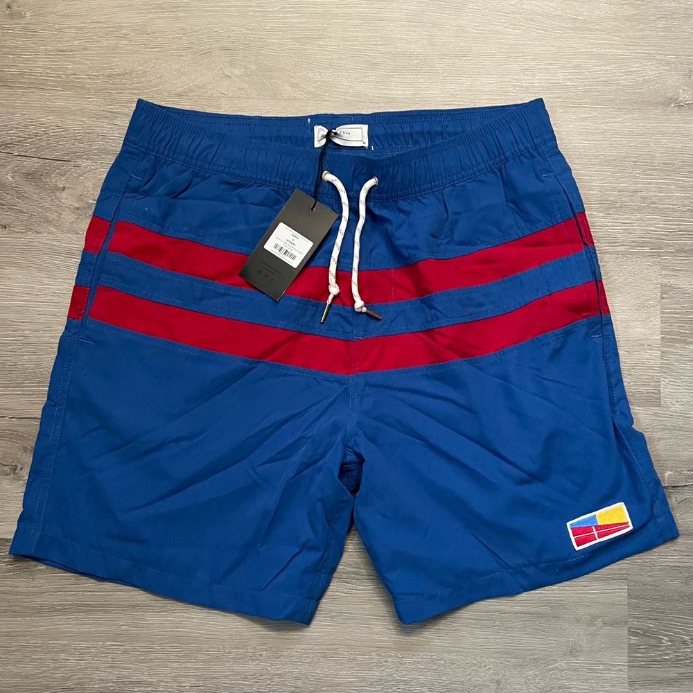 Five Four brand new with tags Ferry 34W modern fit swim trunks red/blue